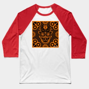 Orange skull paperworks ecopop Baseball T-Shirt